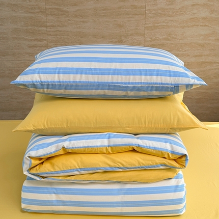 91家纺网 家纺一手货源 找家纺 （总）洋铭区（原狠狠爱） 2023新款全棉水洗棉多巴胺条纹四件套