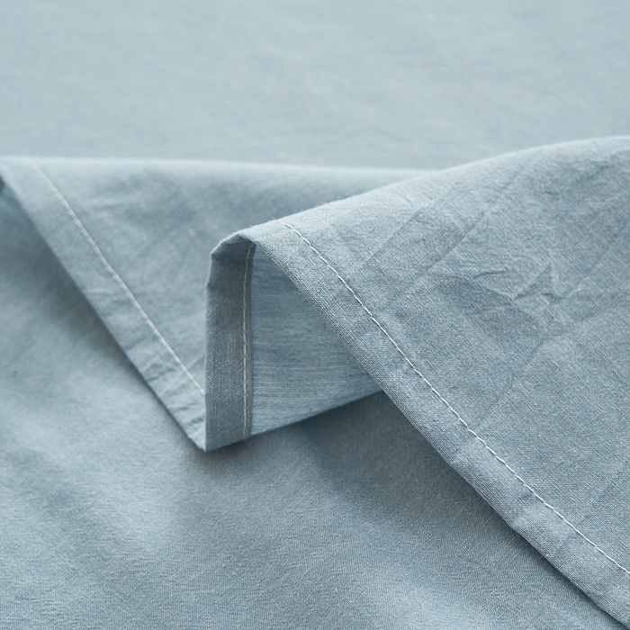 91家纺网 家纺一手货源 找家纺 21度C 2024新款全棉色织水洗床单 落卡-蓝