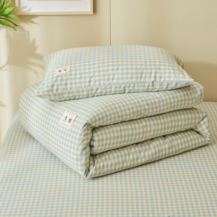 91家纺网 家纺一手货源 找家纺 21度C 2024新款全棉色织水洗被套 琉璃格