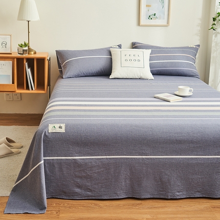21度C 2024新款全棉色织水洗床单 米拉条