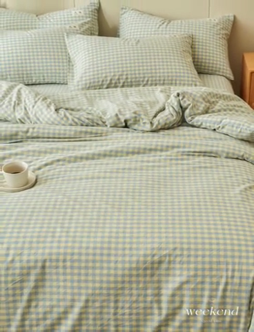 91家纺网 家纺一手货源 找家纺 21度C 2024新款全棉色织水洗被套 琉璃格