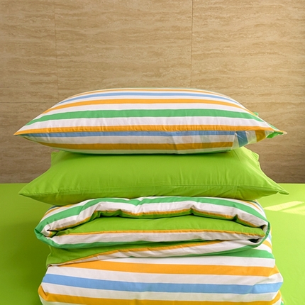 91家纺网 家纺一手货源 找家纺 （总）洋铭区（原狠狠爱） 2023新款全棉水洗棉多巴胺条纹四件套