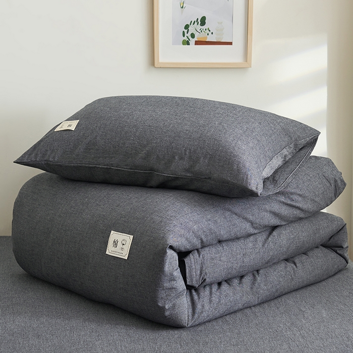 91家纺网 家纺一手货源 找家纺 21度C 2024新款全棉色织水洗被套 洛卡-深灰
