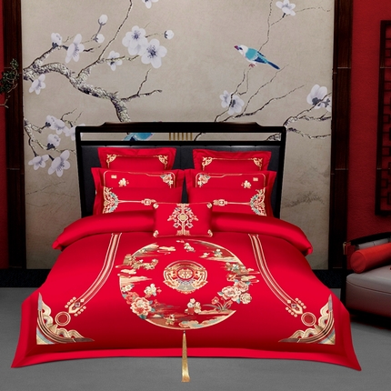 91家纺网 家纺一手货源 找家纺 （总）皇潮婚庆馆 新款80s婚庆四件套