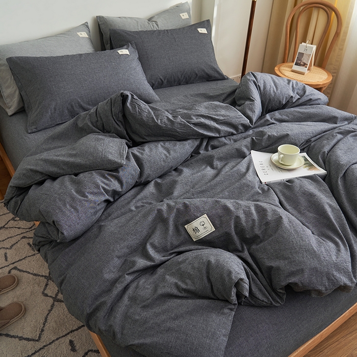 91家纺网 家纺一手货源 找家纺 21度C 2024新款全棉色织水洗被套 洛卡-深灰