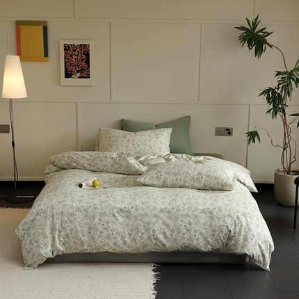 91家纺网 家纺一手货源 找家纺 （总）梦可莱家居 2025秋冬新款A类全棉纯棉针织印花四件套-小清新系列