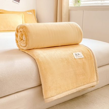 91家纺网 家纺一手货源 找家纺 （总）慕木家纺 2025新款牛奶绒双面绒纯色印花毛毯盖毯三件套