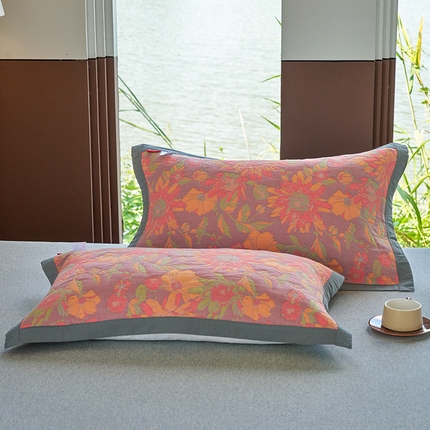 91家纺网 家纺一手货源 找家纺 （总）棠薇家纺-毛巾被 2025新款60S细纱枕巾一对全棉多层纱枕巾