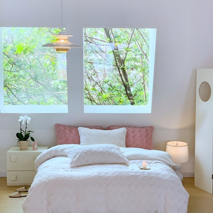 91家纺网 家纺一手货源 找家纺 昔可家纺 2023兔兔绒四件套 奶白波纹