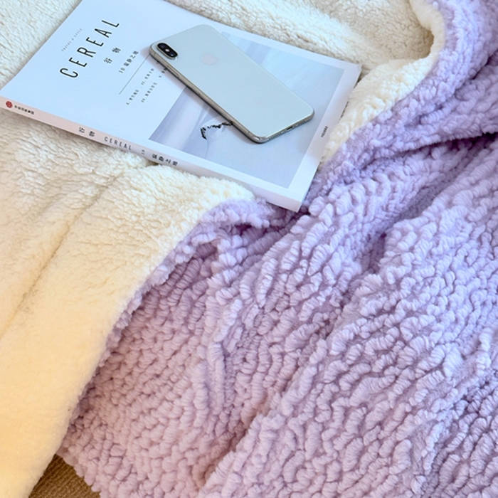 91家纺网 家纺一手货源 找家纺 昔可家纺 2023云朵绒毯 香芋紫