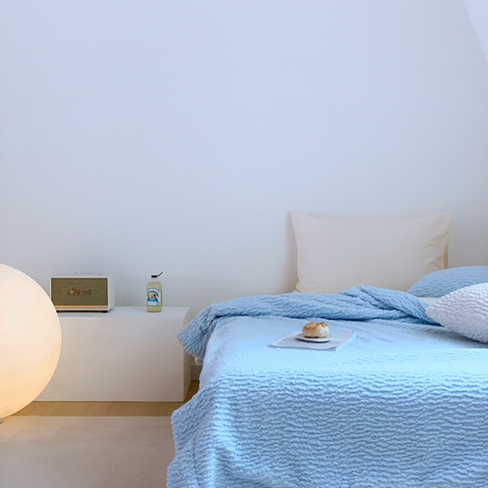 91家纺网 家纺一手货源 找家纺 昔可家纺 2023云朵绒毯 海盐蓝