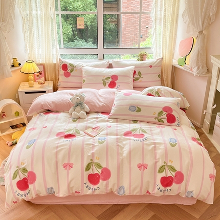 91家纺网 家纺一手货源 找家纺 麦伦家居 2023秋冬新品多功能床品全棉加牛奶绒四件套 尤加利