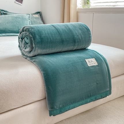91家纺网 家纺一手货源 找家纺 （总）慕木家纺 2025新款牛奶绒双面绒纯色印花毛毯盖毯三件套