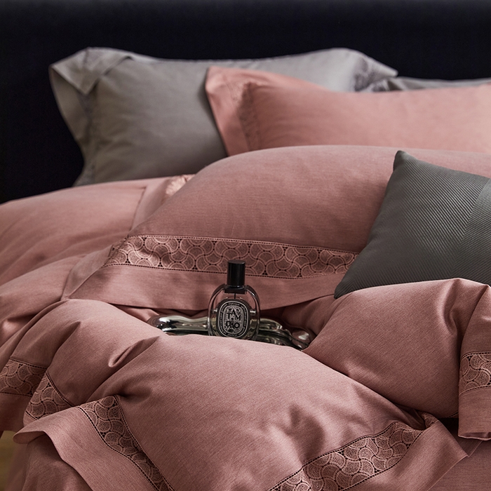 91家纺网 家纺一手货源 找家纺 榻尚家居 2023新款色纺天丝棉磨毛保暖四件套—温莎城堡 温莎城堡-豆沙