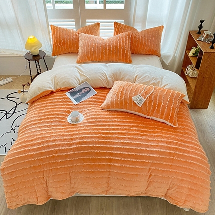 91家纺网 家纺一手货源 找家纺 （总）吾诺家居 2023新款保暖流苏绒牛奶绒四件套