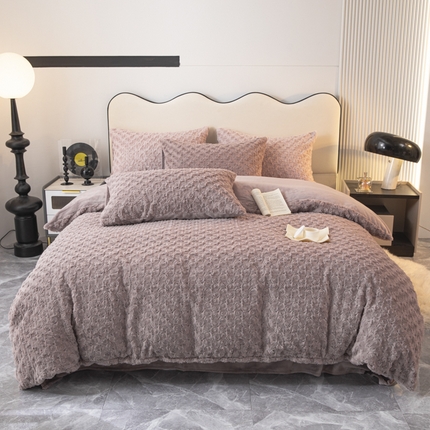 寐眠 2023新款懒兔毛牛奶绒四件套玫瑰 干枯玫瑰