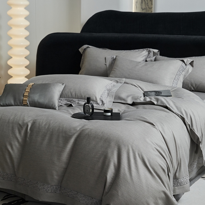 91家纺网 家纺一手货源 找家纺 榻尚家居 2023新款色纺天丝棉磨毛保暖四件套—温莎城堡 温莎城堡-灰