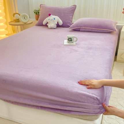 91家纺网 家纺一手货源 找家纺 （总）康纳利 2024新款加厚印花牛奶绒床笠纯色牛奶绒床笠单床笠