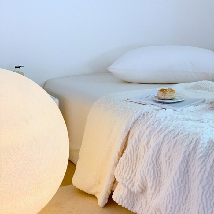 91家纺网 家纺一手货源 找家纺 昔可家纺 2023云朵绒毯 奶白色