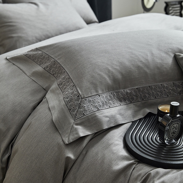 91家纺网 家纺一手货源 找家纺 榻尚家居 2023新款色纺天丝棉磨毛保暖四件套—温莎城堡 温莎城堡-灰