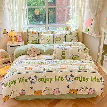 91家纺网 家纺一手货源 找家纺 （总）麦伦家居 2023秋冬新品多功能床品全棉加牛奶绒四件套