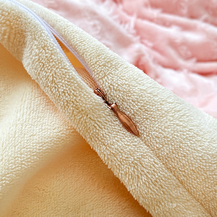 91家纺网 家纺一手货源 找家纺 吾诺家居 2023新款保暖流苏绒牛奶绒四件套 流苏浅粉