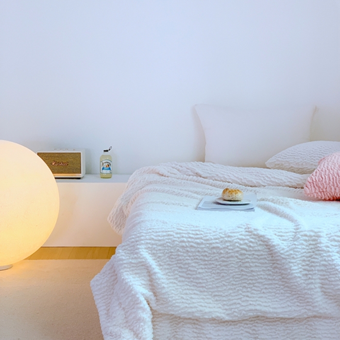 91家纺网 家纺一手货源 找家纺 昔可家纺 2023云朵绒毯 奶白色