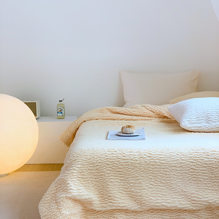 91家纺网 家纺一手货源 找家纺 昔可家纺 2023云朵绒毯 奶油黄