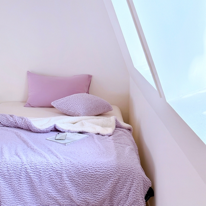 91家纺网 家纺一手货源 找家纺 昔可家纺 2023云朵绒毯 香芋紫