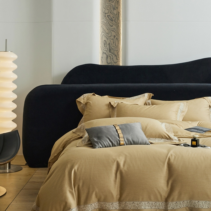 91家纺网 家纺一手货源 找家纺 榻尚家居 2023新款色纺天丝棉磨毛保暖四件套—温莎城堡 温莎城堡-姜黄