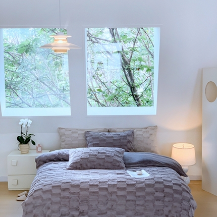 昔可家纺 2023兔兔绒四件套 格调灰