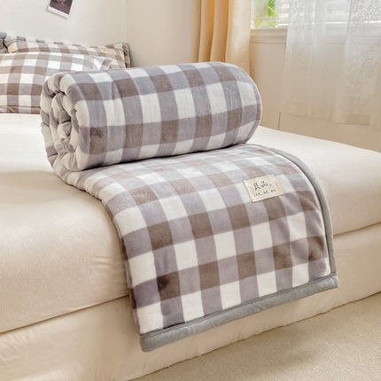 91家纺网 家纺一手货源 找家纺 （总）慕木家纺 2025新款牛奶绒双面绒纯色印花毛毯盖毯三件套