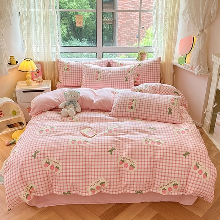 麦伦家居 2023秋冬新品多功能床品全棉加牛奶绒四件套 少女梦