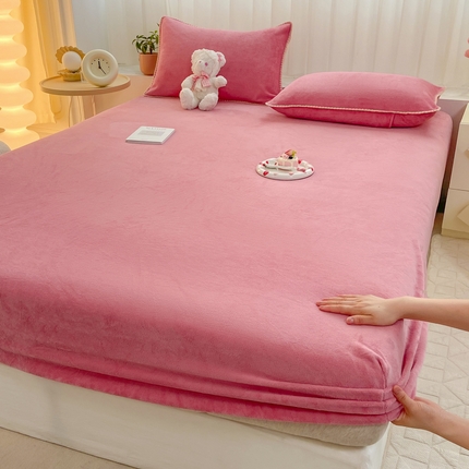 91家纺网 家纺一手货源 找家纺 （总）康纳利 2024新款加厚印花牛奶绒床笠纯色牛奶绒床笠单床笠