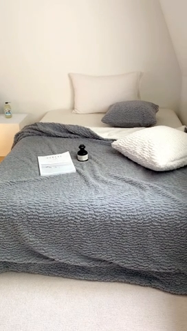 91家纺网 家纺一手货源 找家纺 昔可家纺 2023云朵绒毯 海松灰