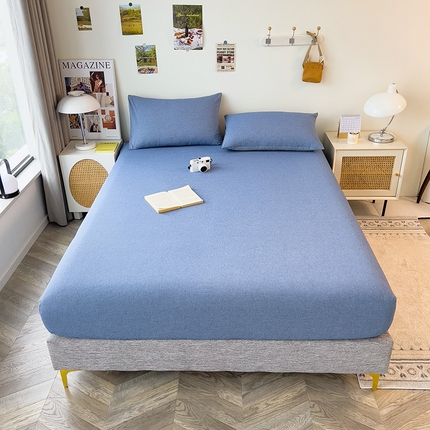 芃成家纺 2023新款全棉水洗棉单床笠 牛仔蓝
