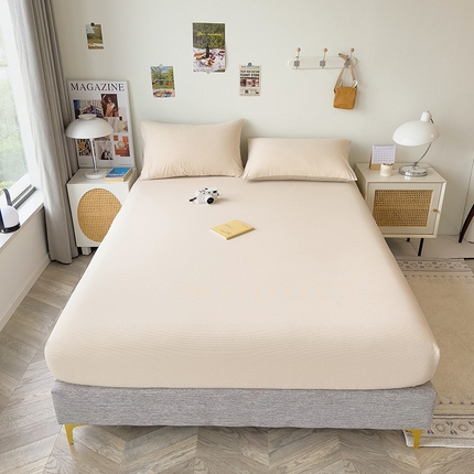 芃成家纺 2023新款全棉水洗棉单床笠 米条纹