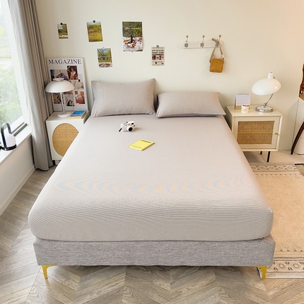 芃成家纺 2023新款全棉水洗棉单床笠 灰条纹