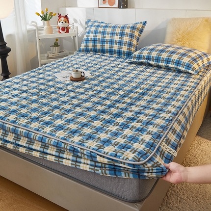 米柳家纺 2023直播爆款牛奶绒夹棉床笠 休闲格调