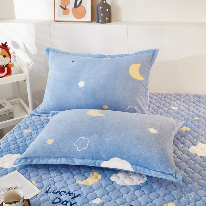 91家纺网 家纺一手货源 找家纺 米柳家纺 2023直播爆款牛奶绒夹棉床笠 云海