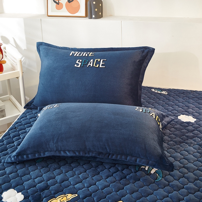 91家纺网 家纺一手货源 找家纺 米柳家纺 2023直播爆款牛奶绒夹棉床笠 宇航员