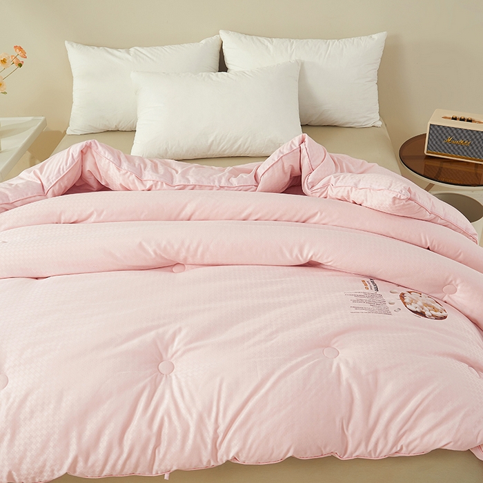 91家纺网 家纺一手货源 找家纺 伊被源 2023秋冬新款A类黄金蚕蛹蛋白被 被子被芯---千鸟格  豆沙