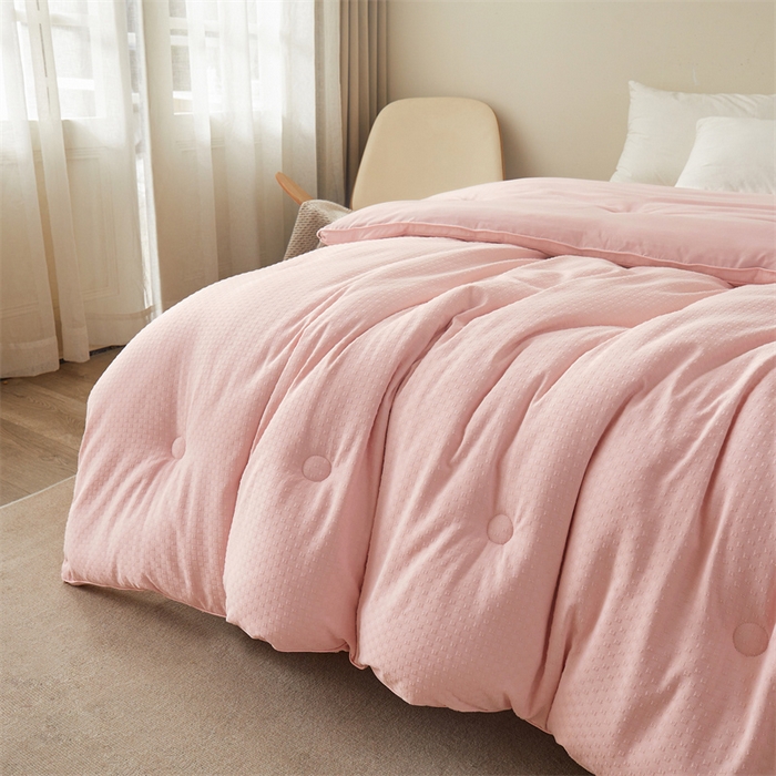 91家纺网 家纺一手货源 找家纺 伊被源 2023秋冬新款A类母婴级有机抗菌大豆蛋白被 被子被芯---华夫格田园 豆沙