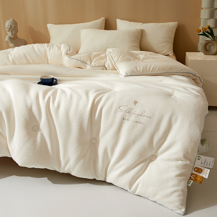 91家纺网 家纺一手货源 找家纺 （总）伊被源 2023秋冬新款A类针织提花蚕蛹蛋白被被子被芯