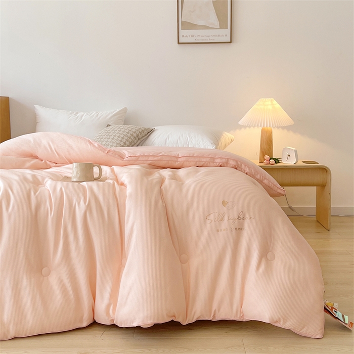 91家纺网 家纺一手货源 找家纺 伊被源 2023秋冬新款A类黄金蚕蛹蛋白被 被子被芯---华夫格点点 玉色