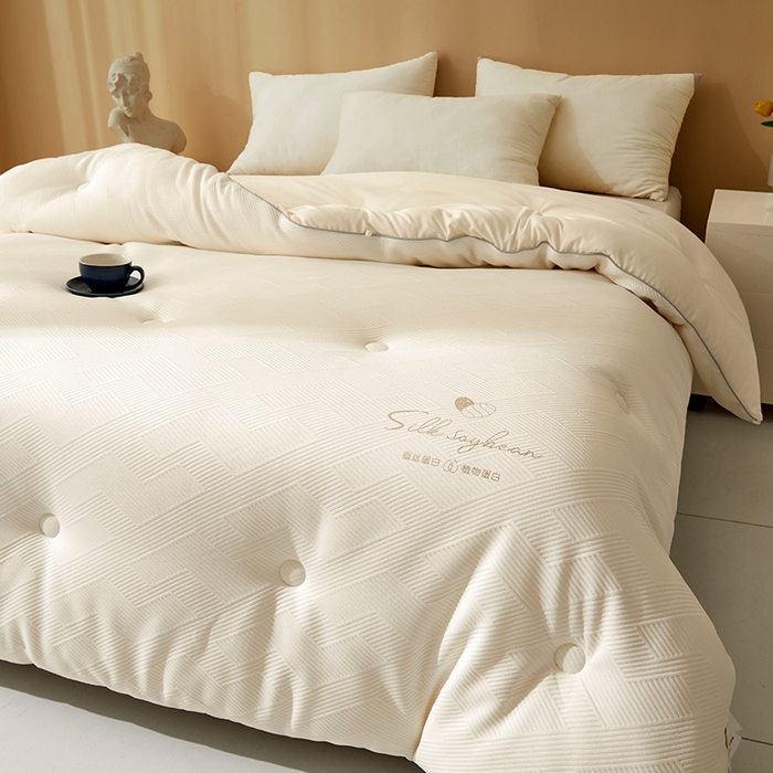 91家纺网 家纺一手货源 找家纺 伊被源 2023秋冬新款A类针织提花蚕蛹蛋白被被子被芯 品味