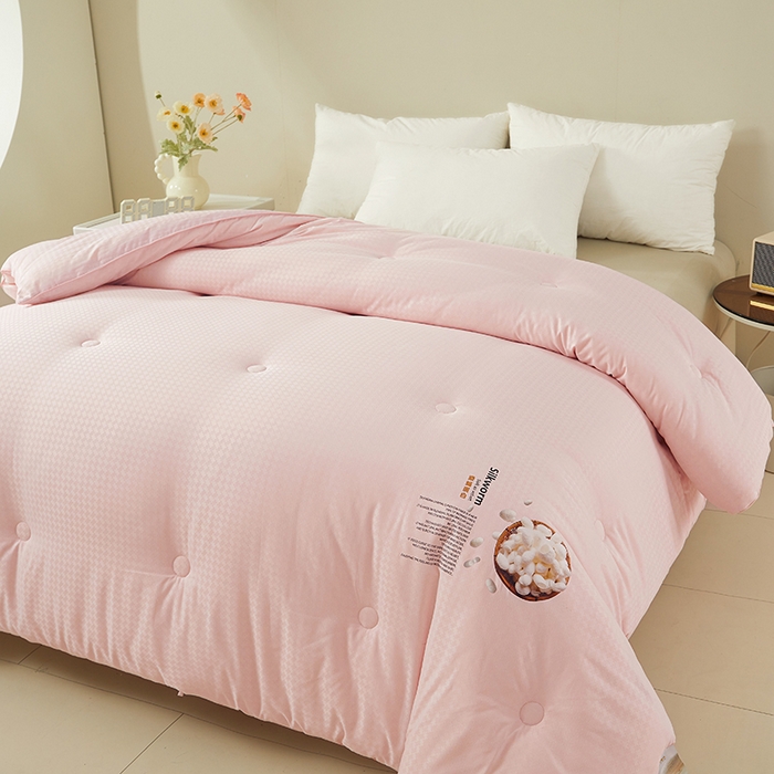 91家纺网 家纺一手货源 找家纺 伊被源 2023秋冬新款A类黄金蚕蛹蛋白被 被子被芯---千鸟格  豆沙