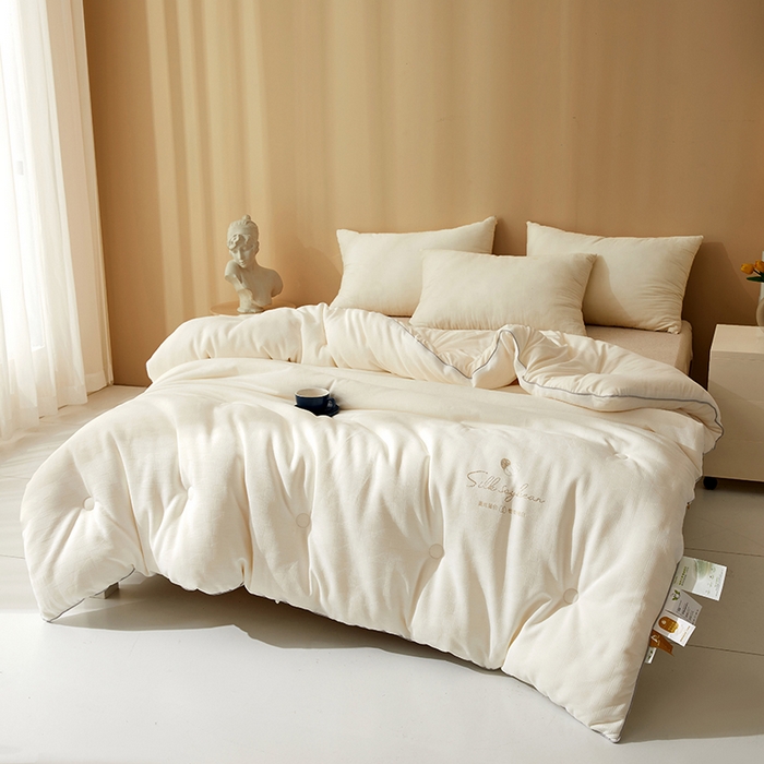 91家纺网 家纺一手货源 找家纺 伊被源 2023秋冬新款A类针织提花蚕蛹蛋白被被子被芯 雅颂