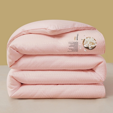 91家纺网 家纺一手货源 找家纺 伊被源 2023秋冬新款A类黄金蚕蛹蛋白被 被子被芯---千鸟格  豆沙