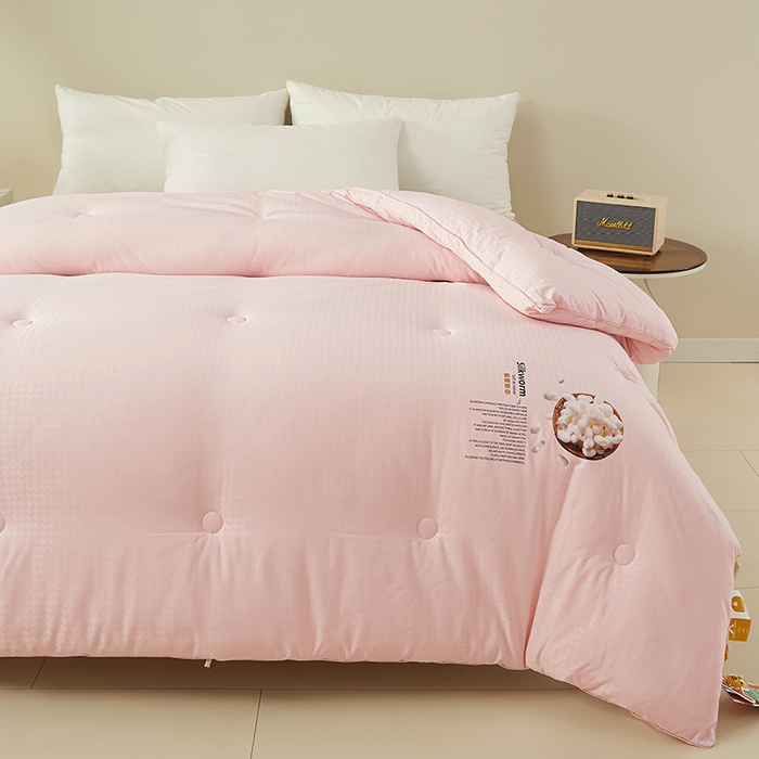 91家纺网 家纺一手货源 找家纺 伊被源 2023秋冬新款A类黄金蚕蛹蛋白被 被子被芯---千鸟格  豆沙